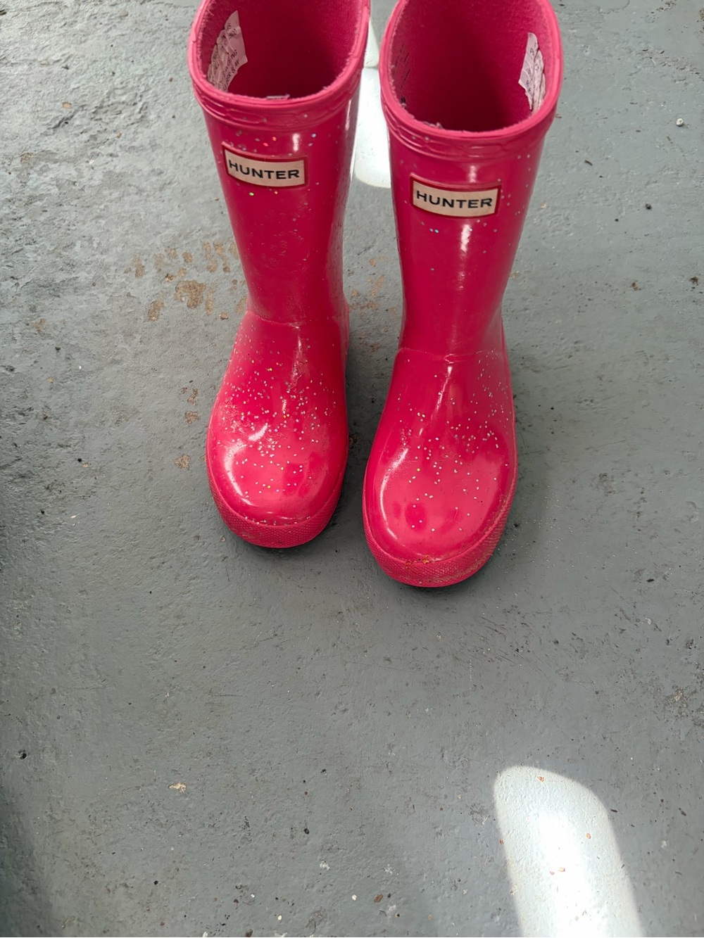 Hunter Kids Hot Pink Glitter Rain Boots